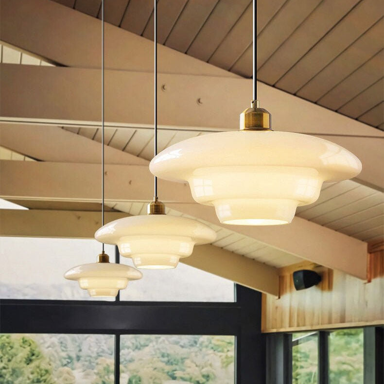 Λευκό φωτιστικό κρεμαστό Mid Century