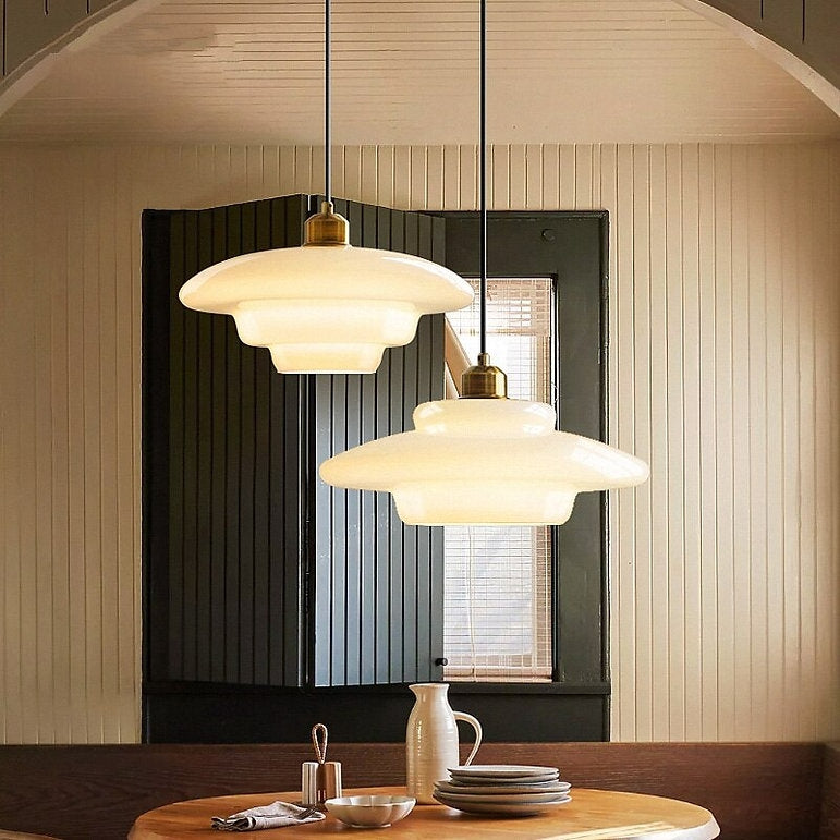 Λευκό φωτιστικό κρεμαστό Mid Century